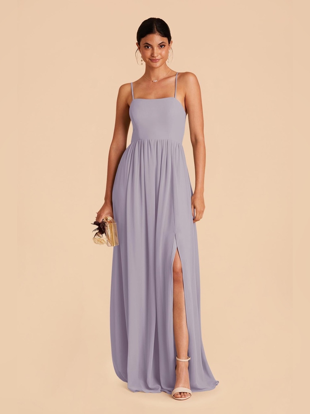 Birdy Grey August Dress Chiffon Dusty Lavender Size Medium Removable Straps